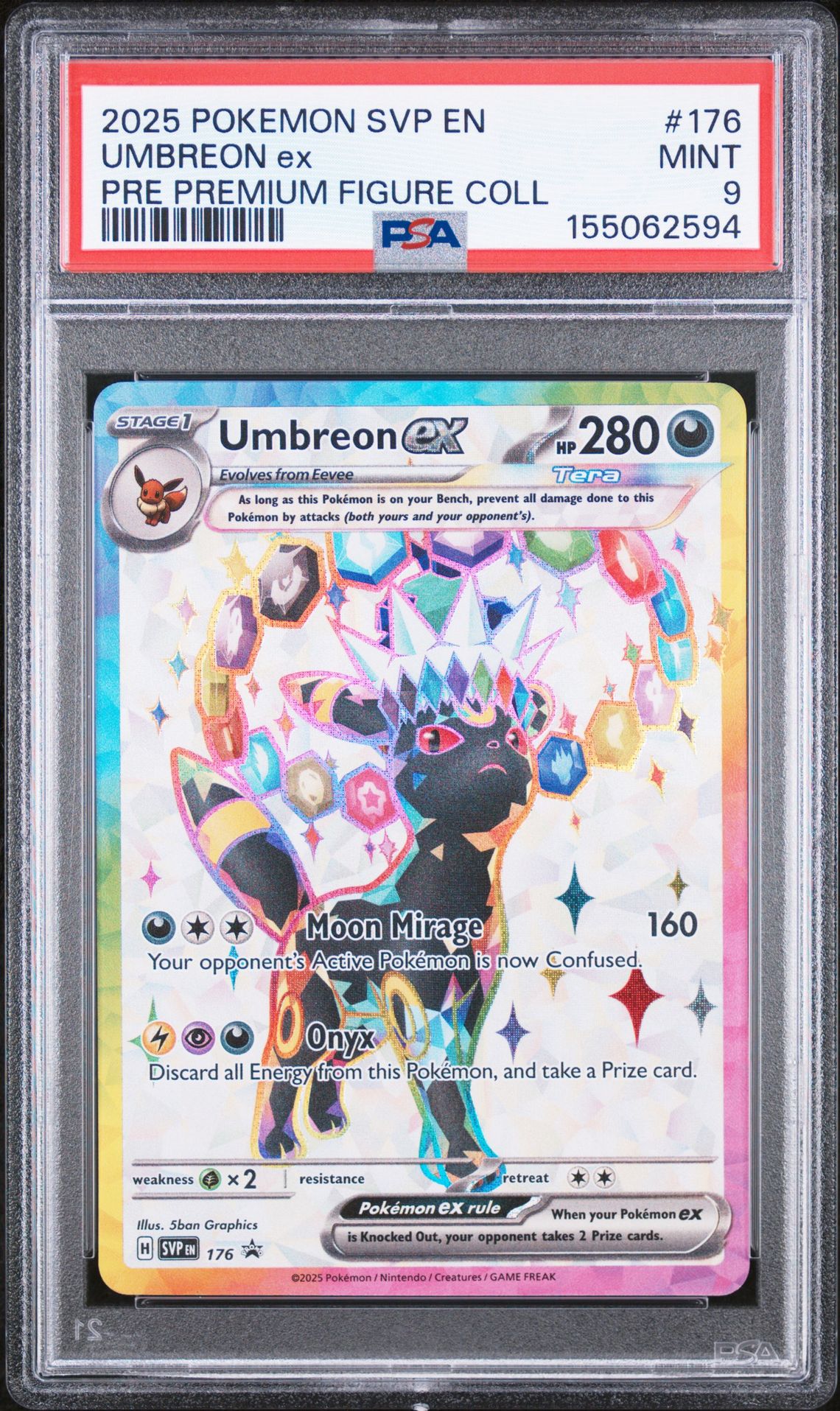 2025 Pokemon Svp En-Sv Black Star Promo Umbreon Ex #176 (Pre Premium Figure Coll) Mint 9 front