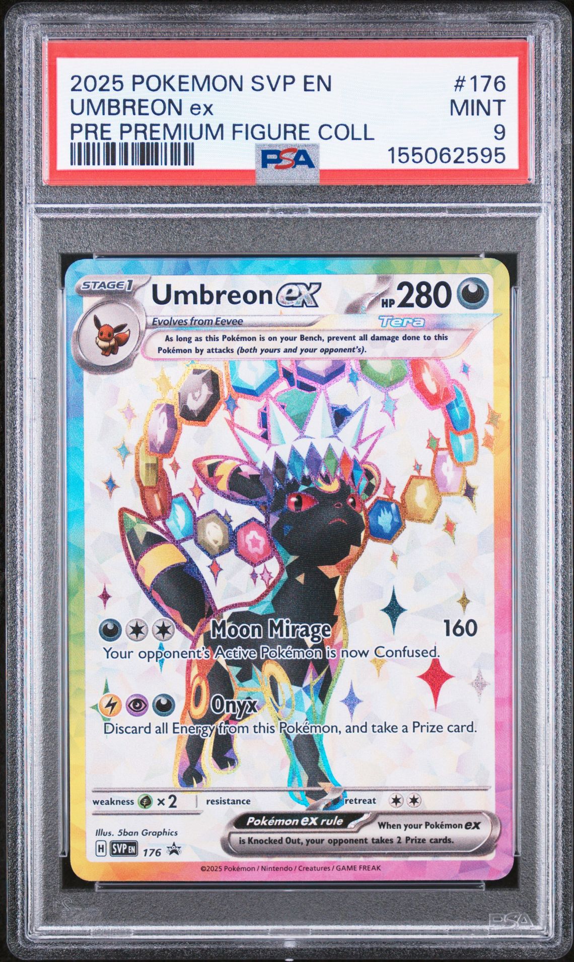 2025 Pokemon Svp En-Sv Black Star Promo Umbreon Ex #176 (Pre Premium Figure Coll) Mint 9 front