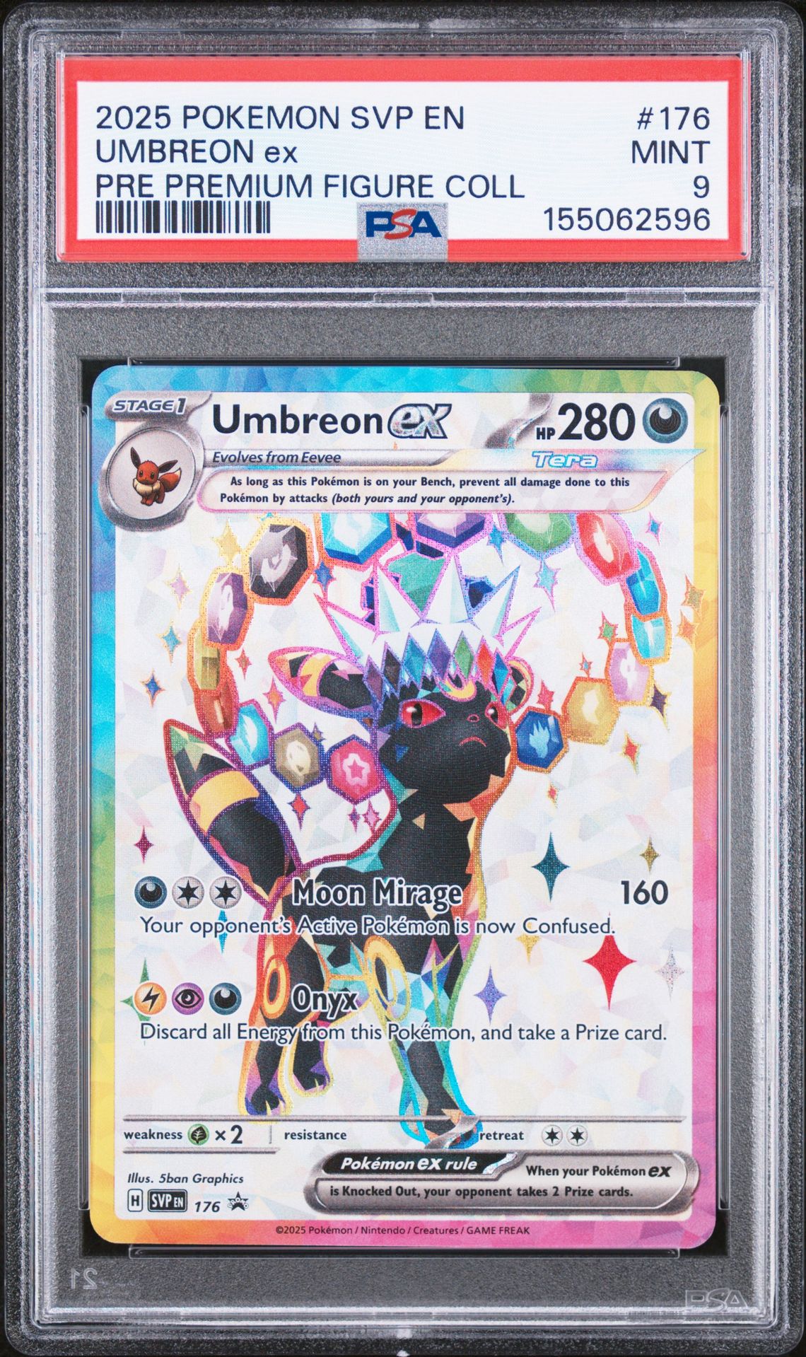 2025 Pokemon Svp En-Sv Black Star Promo Umbreon Ex #176 (Pre Premium Figure Coll) Mint 9 front