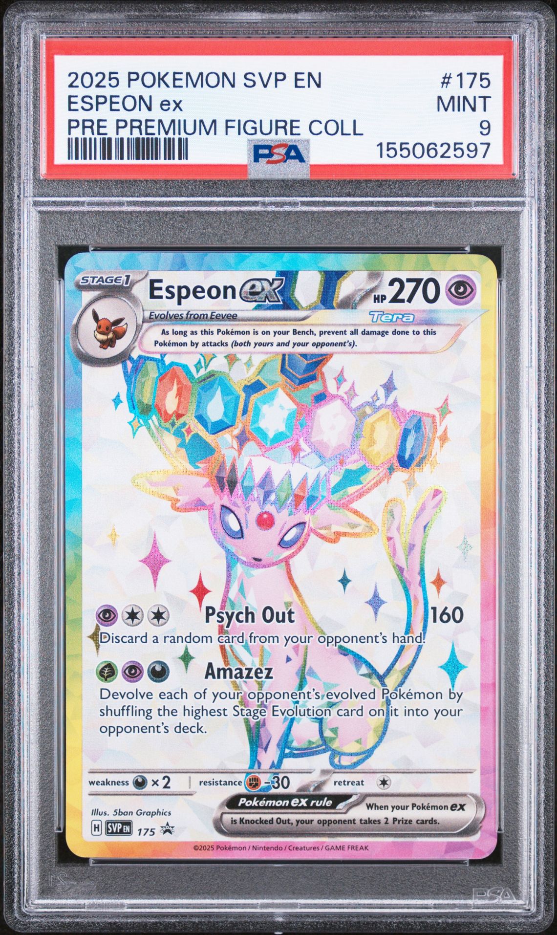 2025 Pokemon Svp En-Sv Black Star Promo Espeon Ex #175 (Pre Premium Figure Coll) Mint 9 front