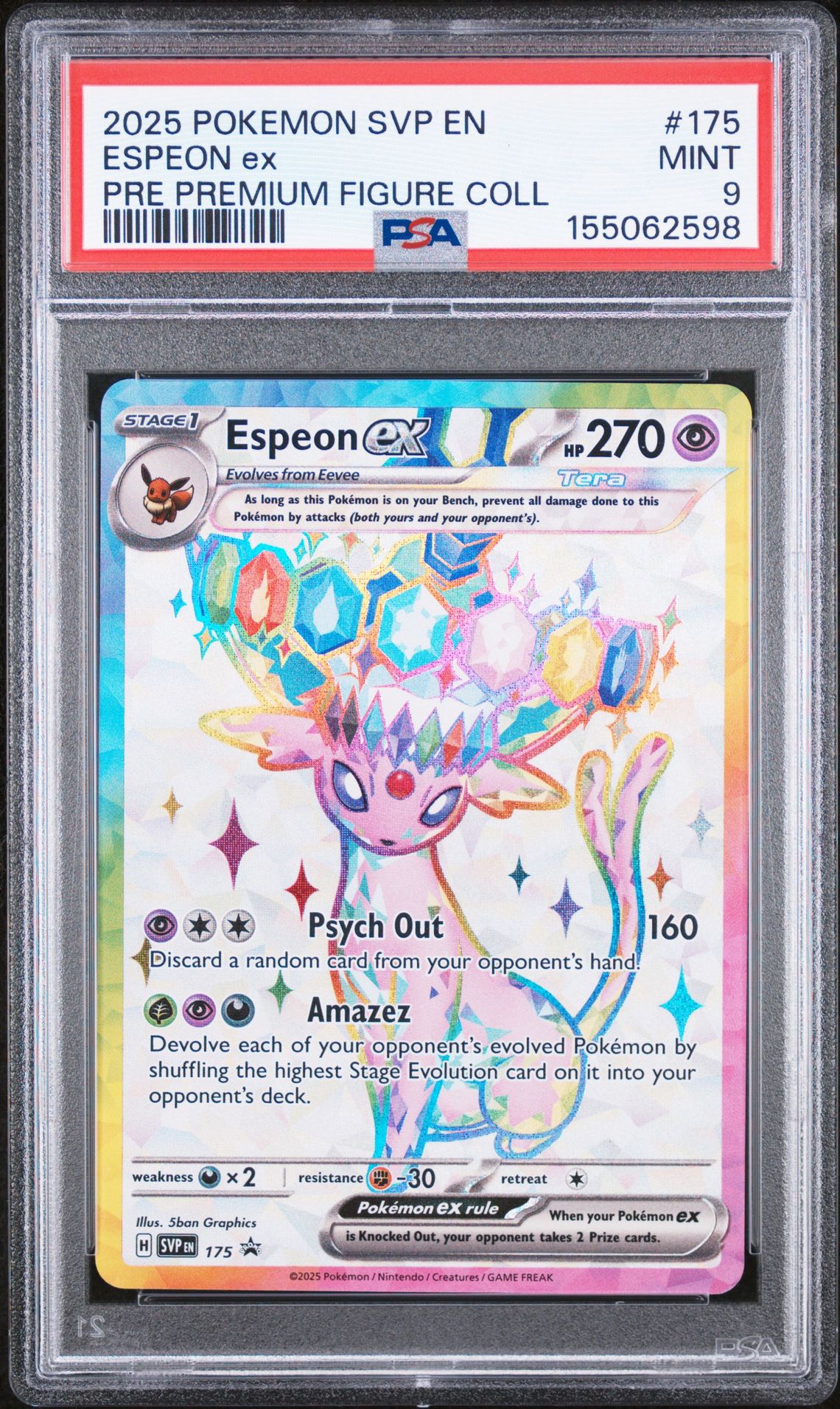 2025 Pokemon Svp En-Sv Black Star Promo Espeon Ex #175 (Pre Premium Figure Coll) Mint 9 front