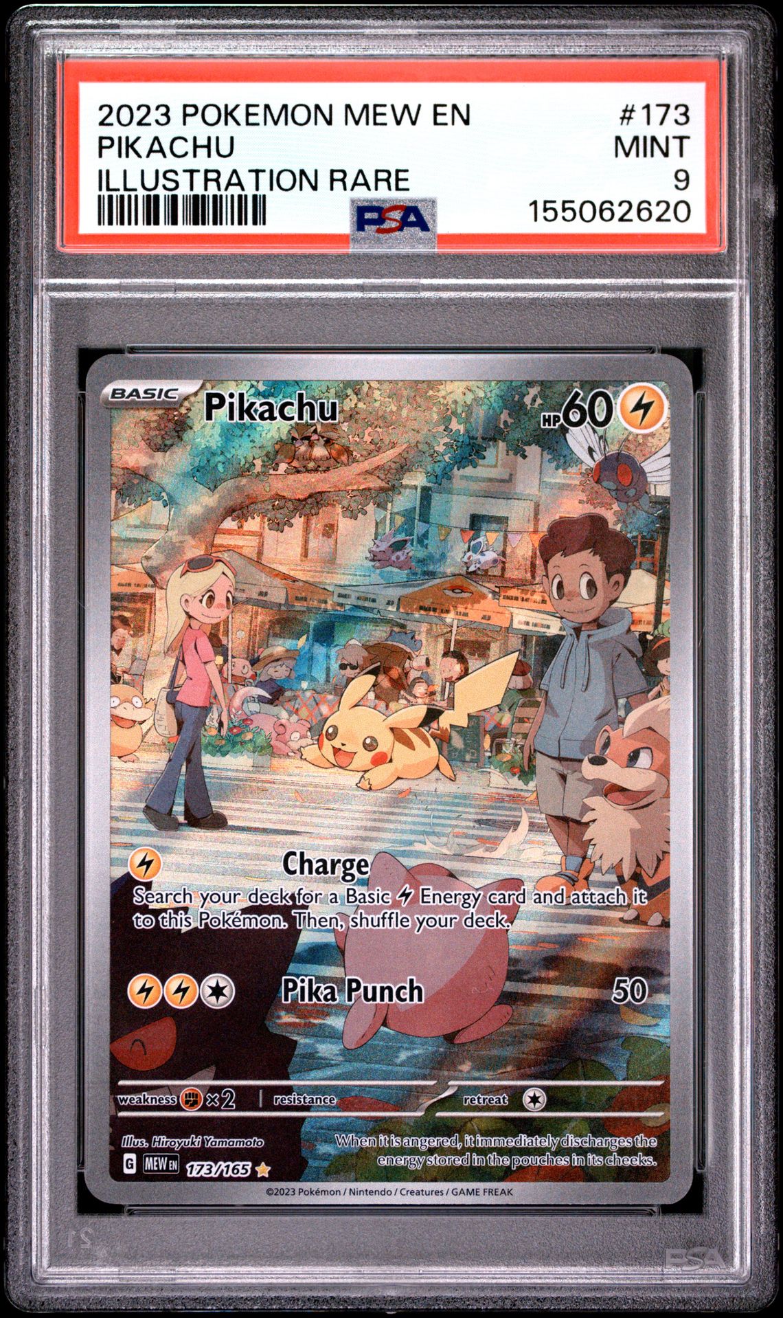 2023 Pokemon Mew En-151 Pikachu #173 (Illustration Rare) Mint 9 front