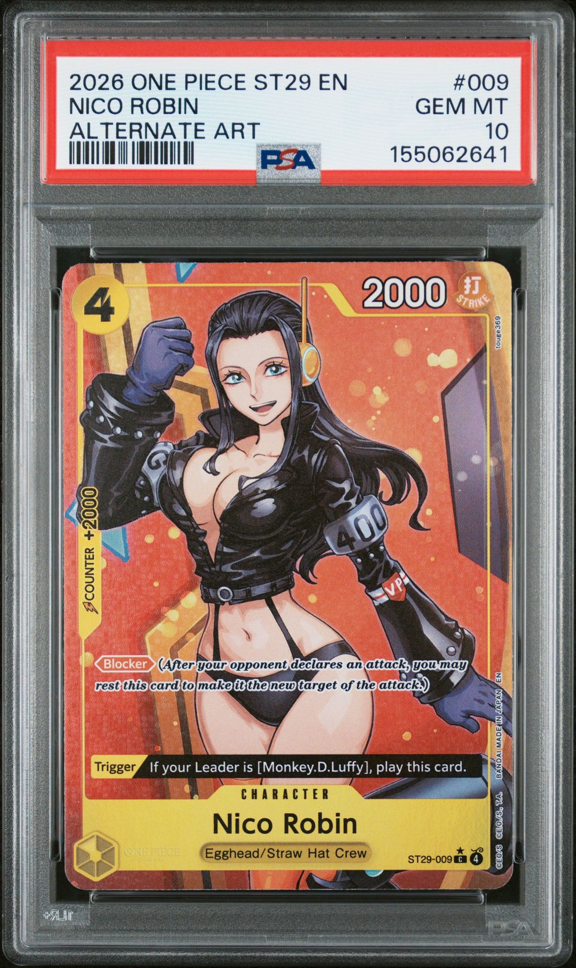 2026 One Piece Starter Deck St29-Egghead Nico Robin #009 (Alternate Art) Gem Mt 10 front