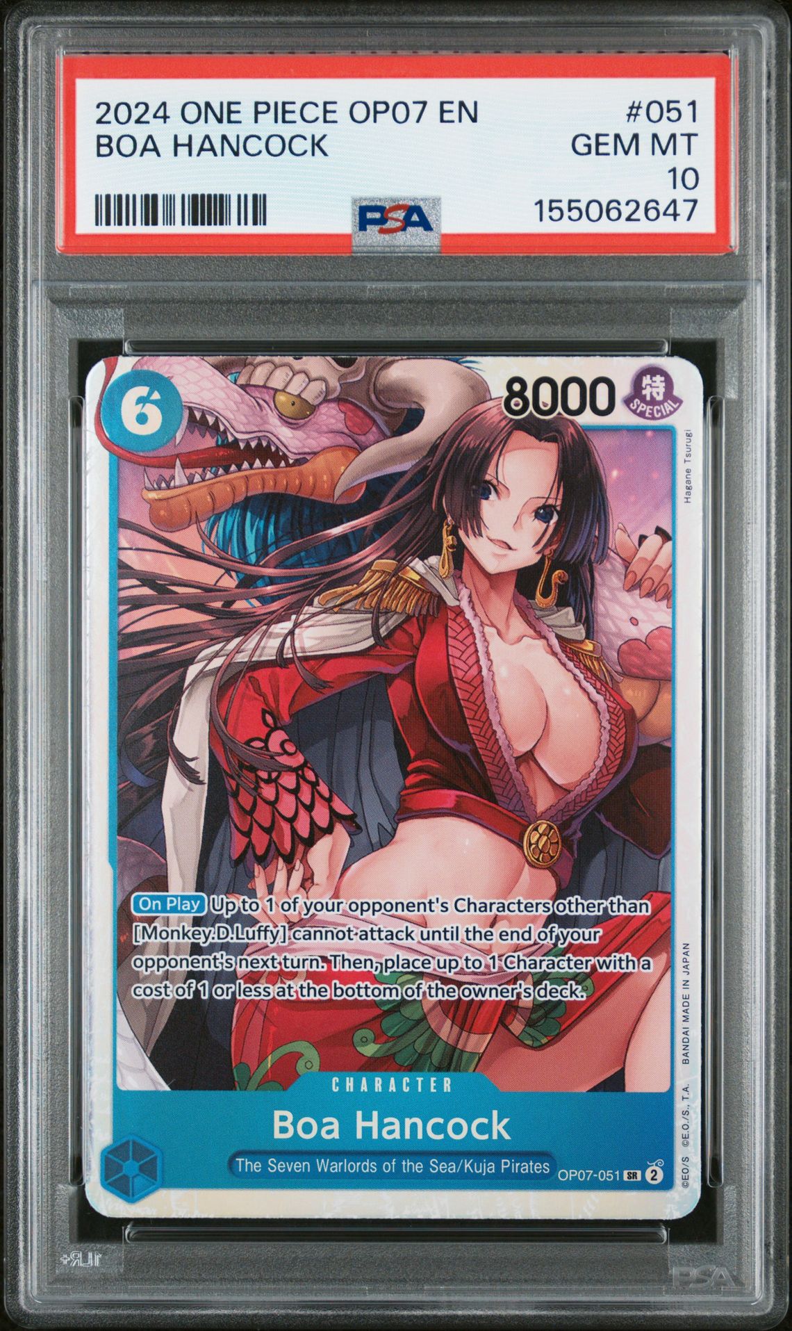 2024 One Piece Op07-500 Years In The Future Boa Hancock #051 Gem Mt 10 front view - PSA graded GEM MT 10