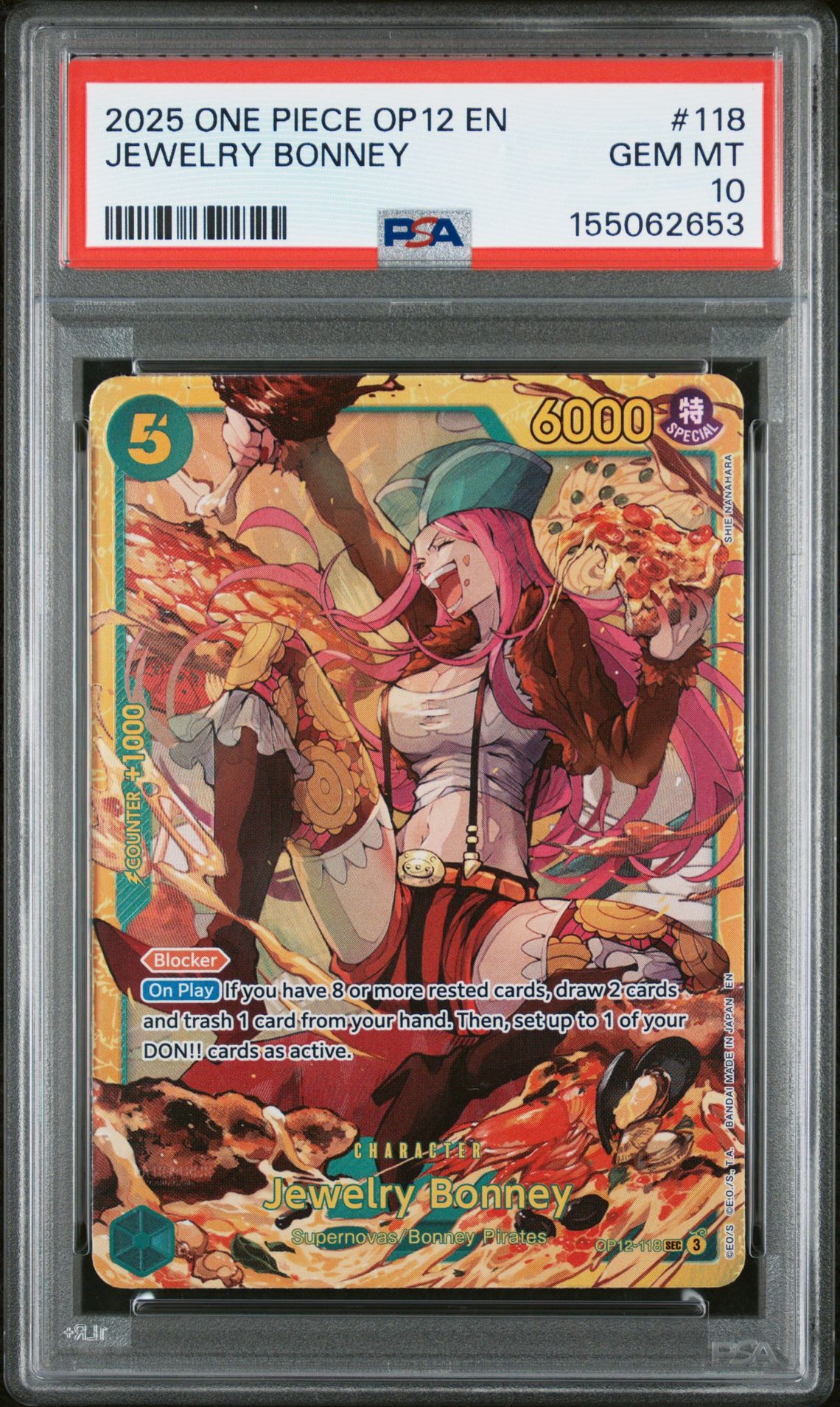 2025 One Piece Op12-Legacy Of The Master Jewelry Bonney #118 Gem Mt 10 front view - PSA graded GEM MT 10