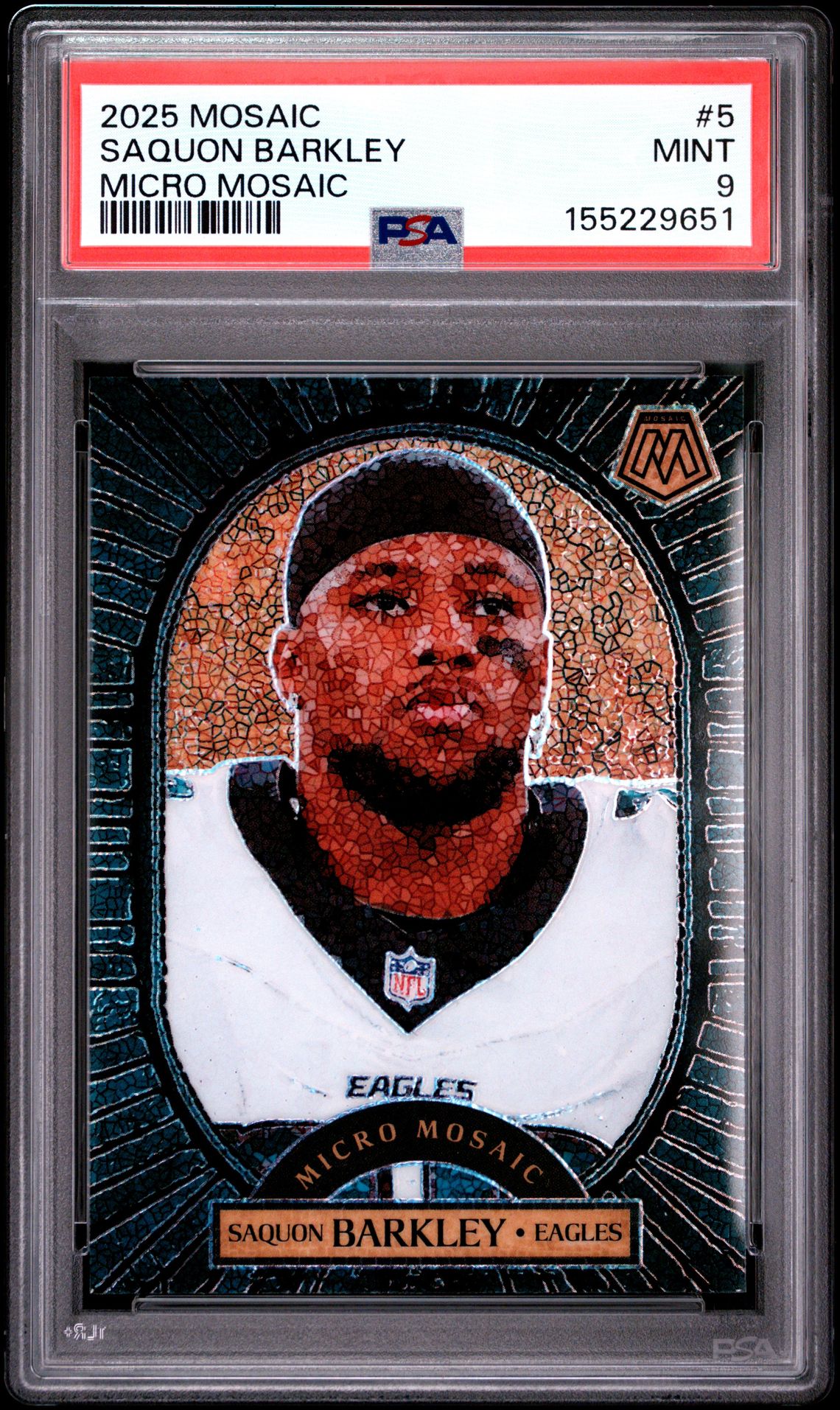2025 Panini Mosaic Micro Mosaic Saquon Barkley #5 Mint 9 front