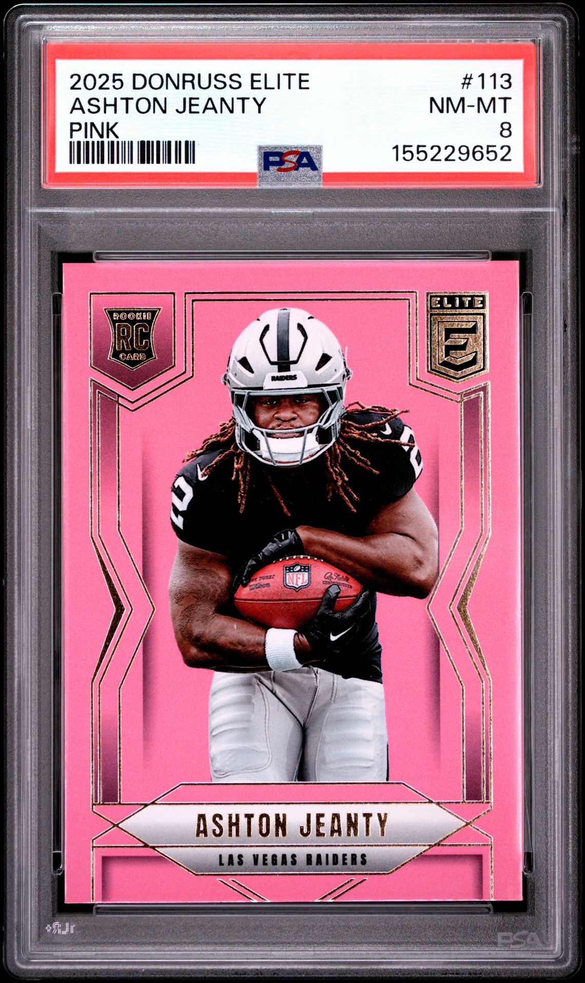 2025 Panini Donruss Elite Ashton Jeanty #113 (Pink) Nm-Mt 8 front