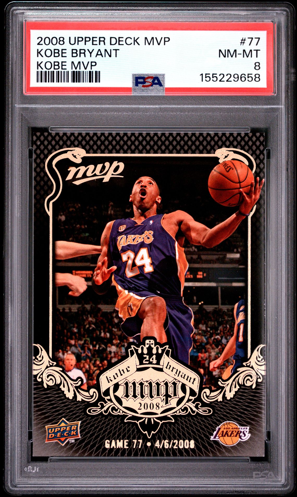 2008 Upper Deck Mvp Kobe Mvp Kobe Bryant #77 (Kobe Mvp) Nm-Mt 8 front