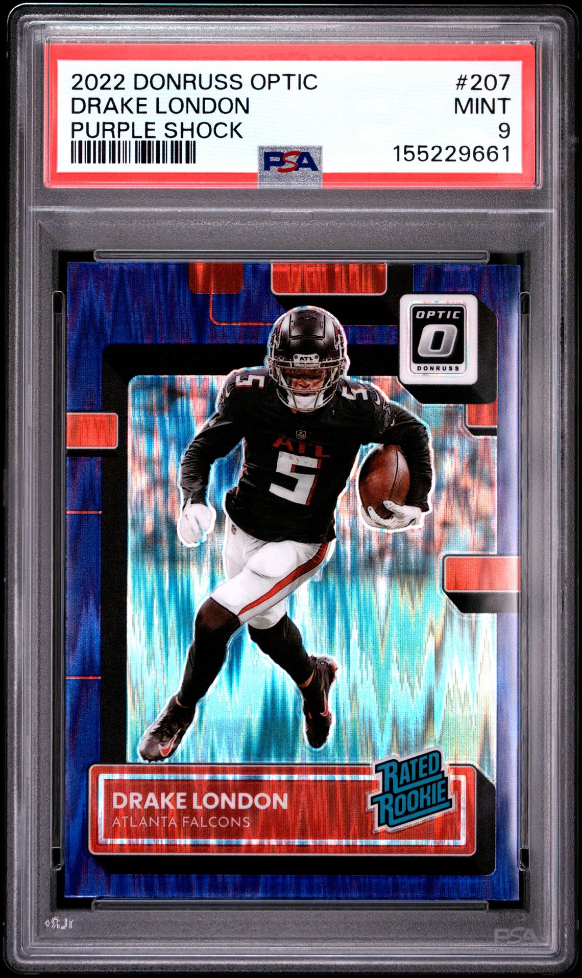 2022 Panini Donruss Optic Drake London #207 (Purple Shock) Mint 9 front