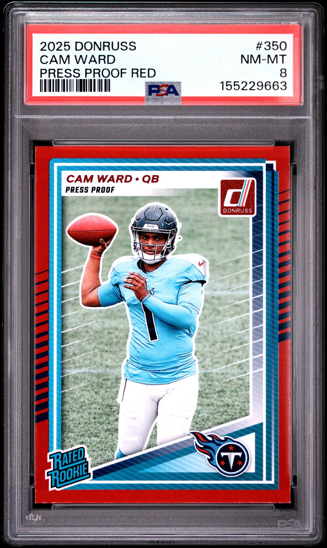 2025 Panini Donruss Cam Ward #350 (Press Proof Red) Nm-Mt 8 front