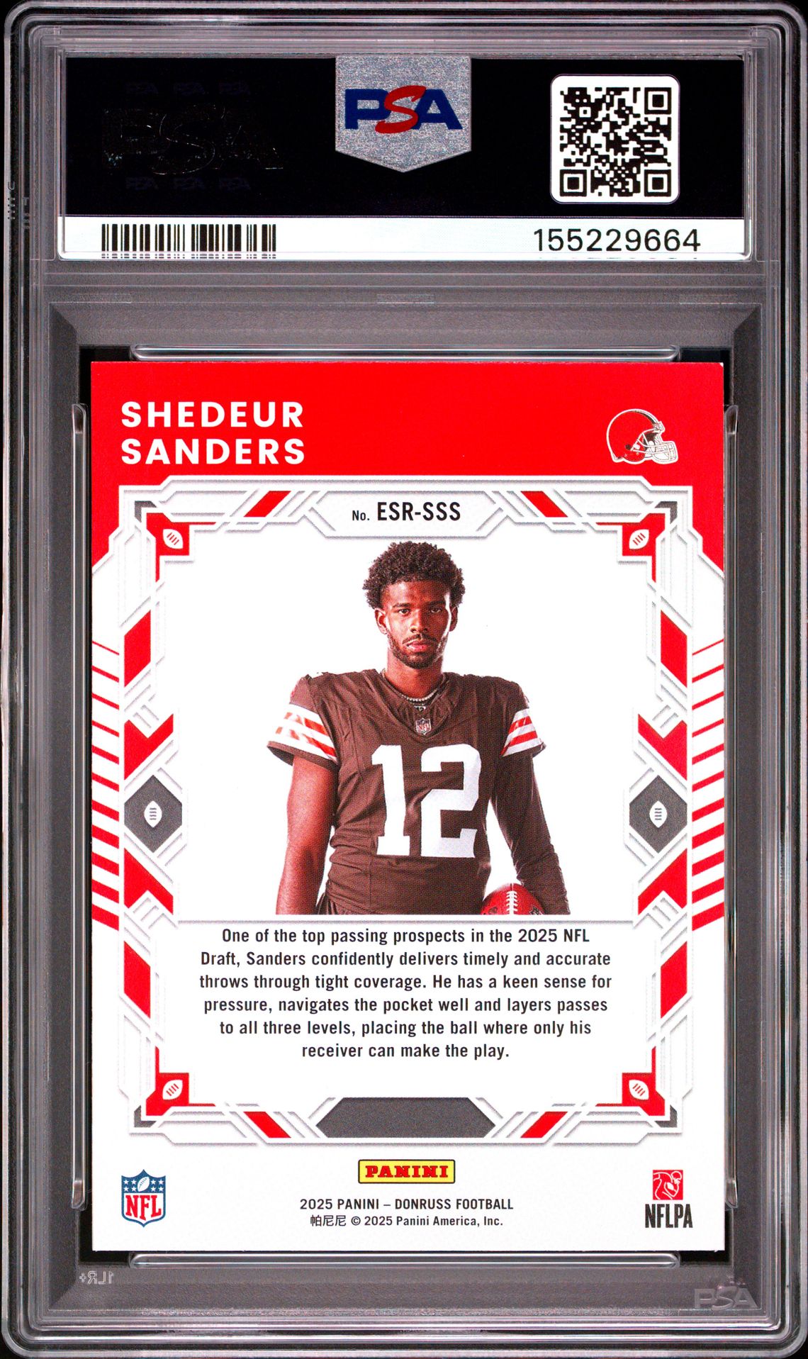 2025 Panini Donruss The Elite Series Rookies Shedeur Sanders #Esr-Sss Mint 9 back