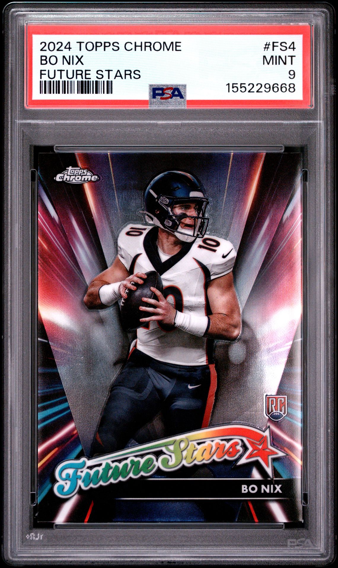 2024 Topps Chrome Future Stars Bo Nix #Fs4 Mint 9 front