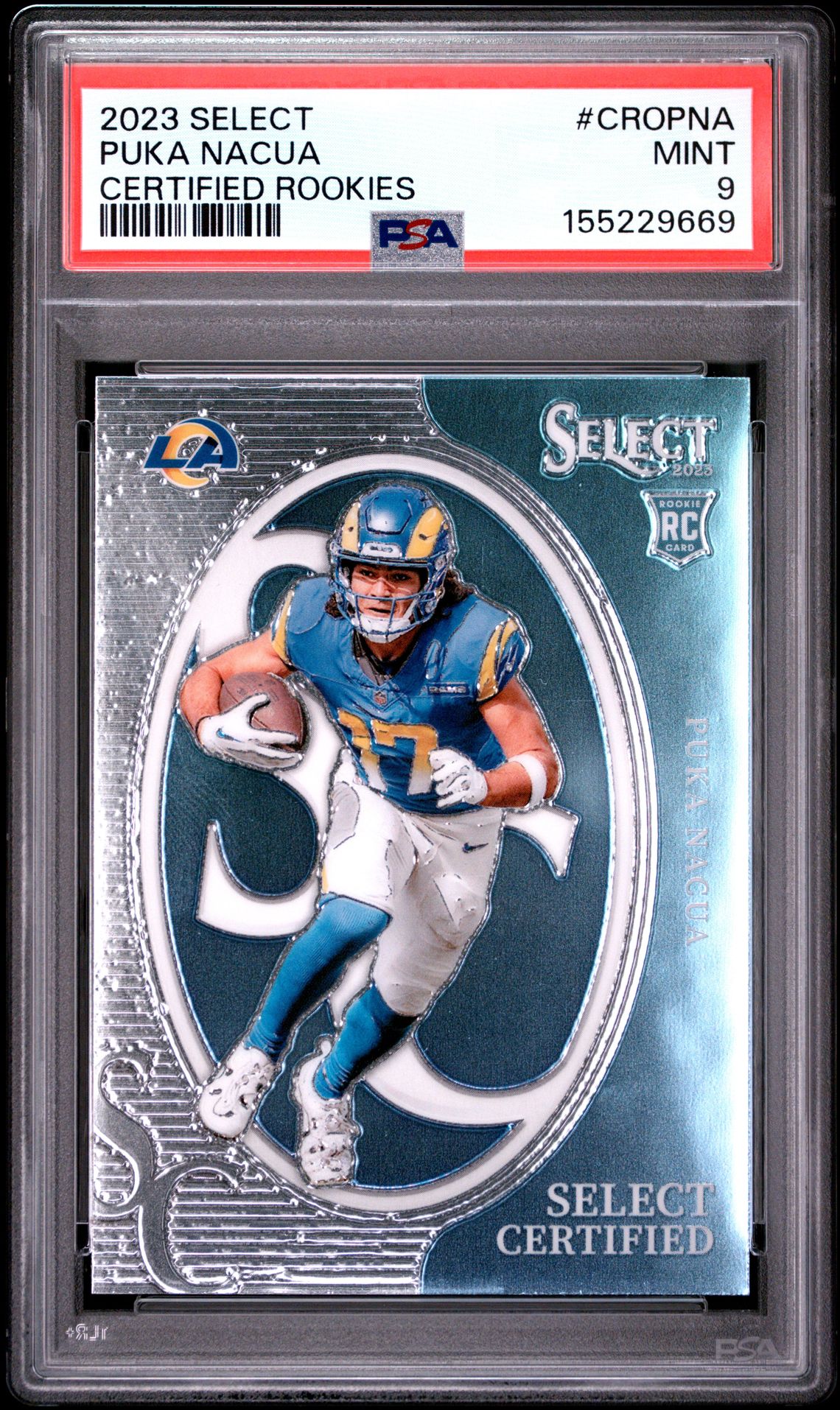 2023 Panini Select Select Certified Rookies Puka Nacua #Cropna Mint 9 front