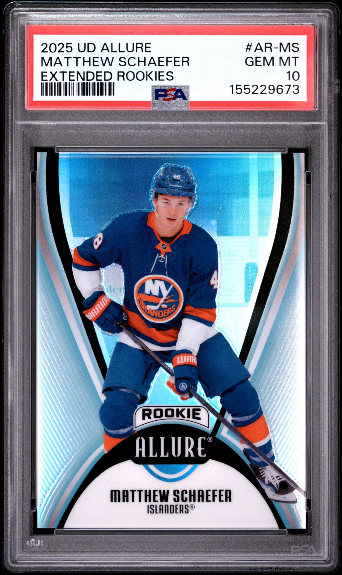 2025 Upper Deck Allure Extended Rookies Matthew Schaefer #Ar-Ms Gem Mt 10 front
