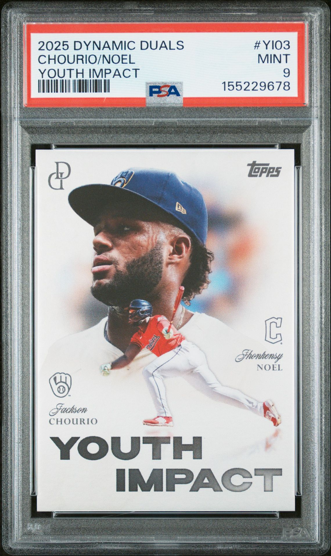 2025 Topps Dynamic Duals Youth Impact Chourio/Noel #Yi03 Mint 9 front