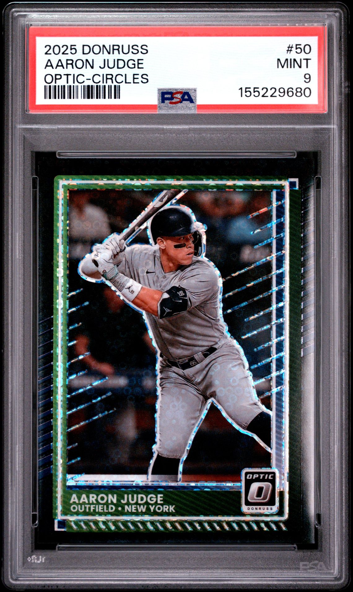 2025 Panini Donruss Aaron Judge #50 (Optic-Circles) Mint 9 front