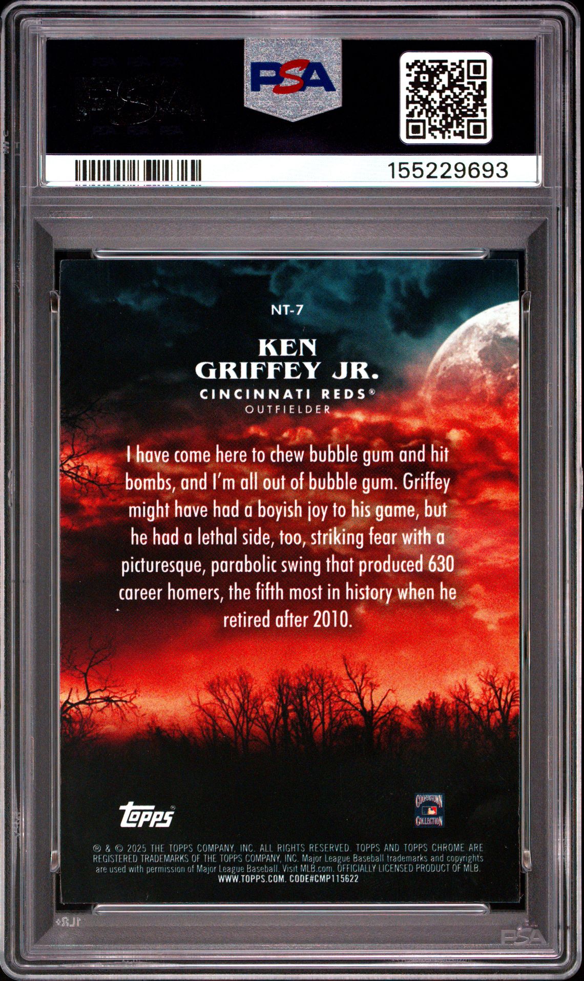 2025 Topps Update Night Terrors Ken Griffey Jr. #7 Mint 9 back
