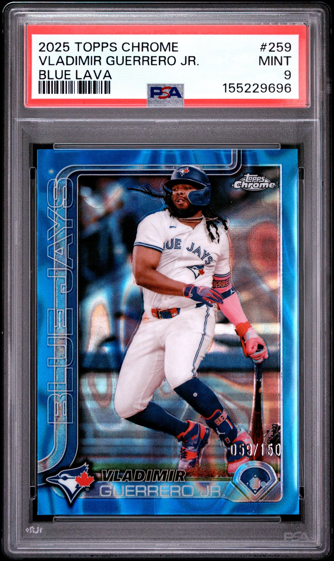 2025 Topps Chrome Vladimir Guerrero Jr. #259 (Blue Lava) Mint 9 front