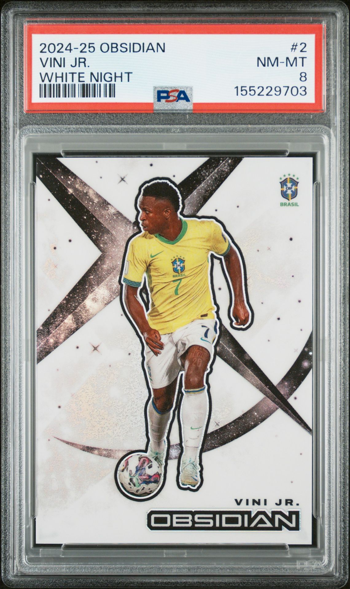 2024-25 Panini Obsidian White Night Vini Jr. #2 Nm-Mt 8 front