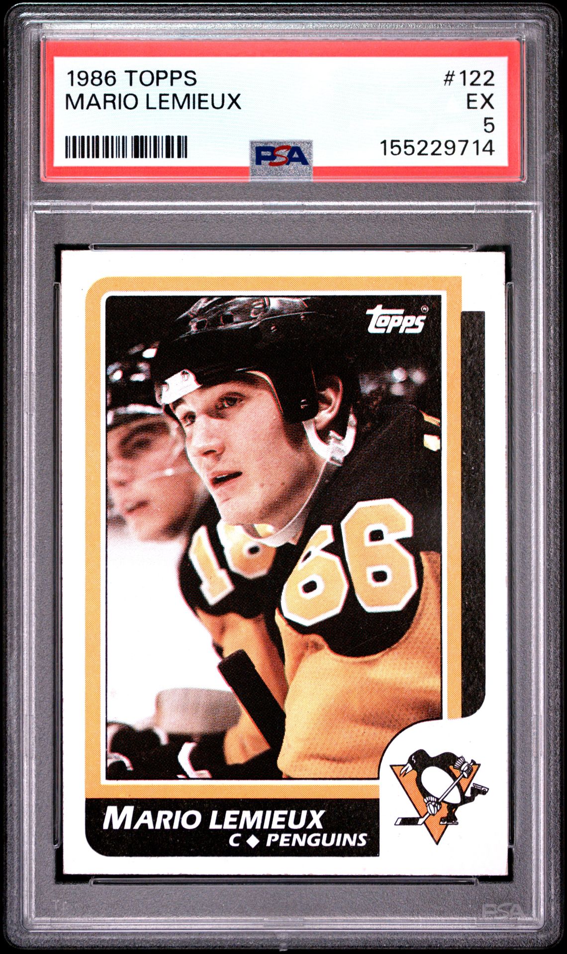 1986 Topps Mario Lemieux #122 Ex 5 front
