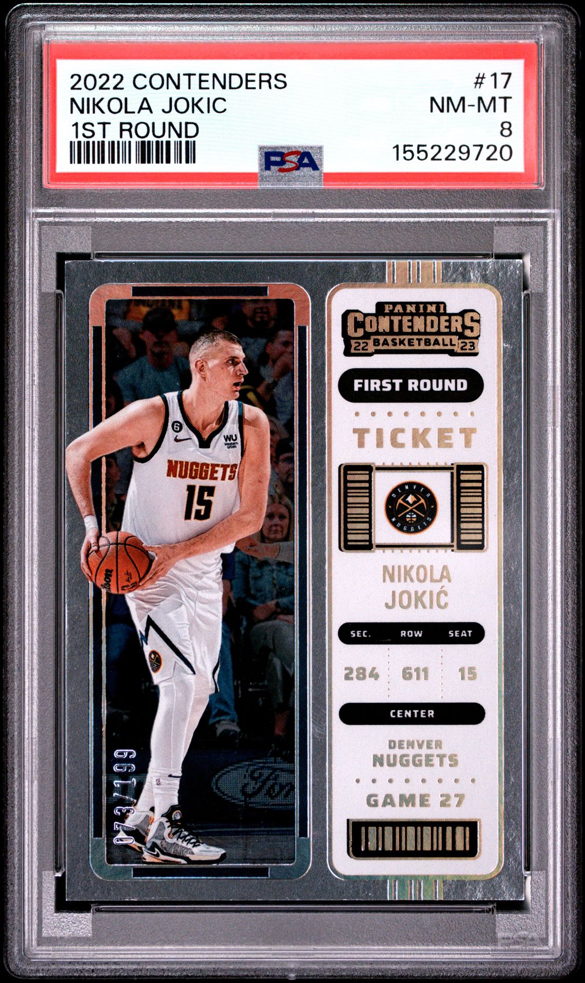 2022 Panini Contenders Nikola Jokic #17 (1St Round) Nm-Mt 8 front
