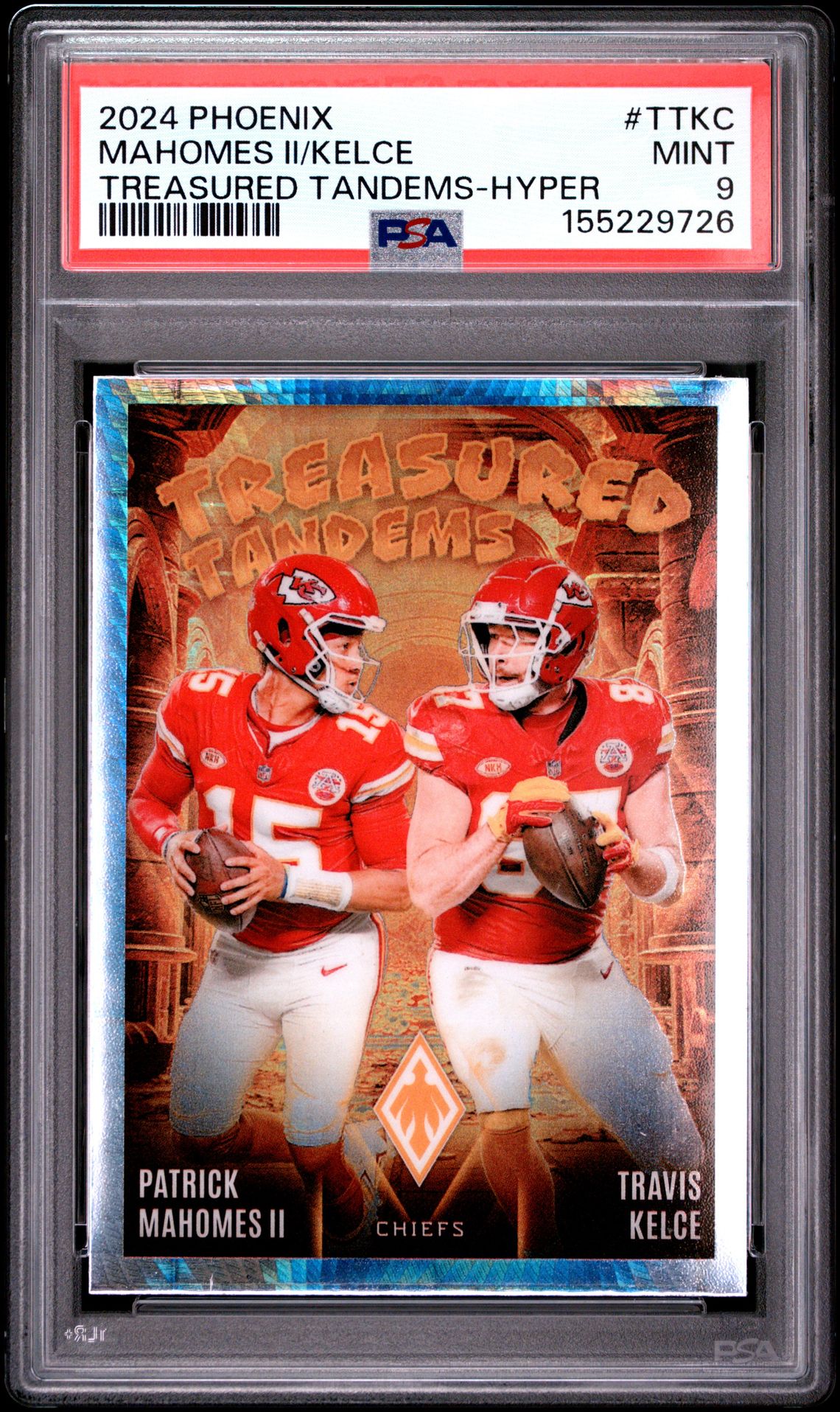 2024 Panini Phoenix Treasured Tandems Mahomes Ii/Kelce #Ttkc (Treasured Tandems-Hyper) Mint 9 front