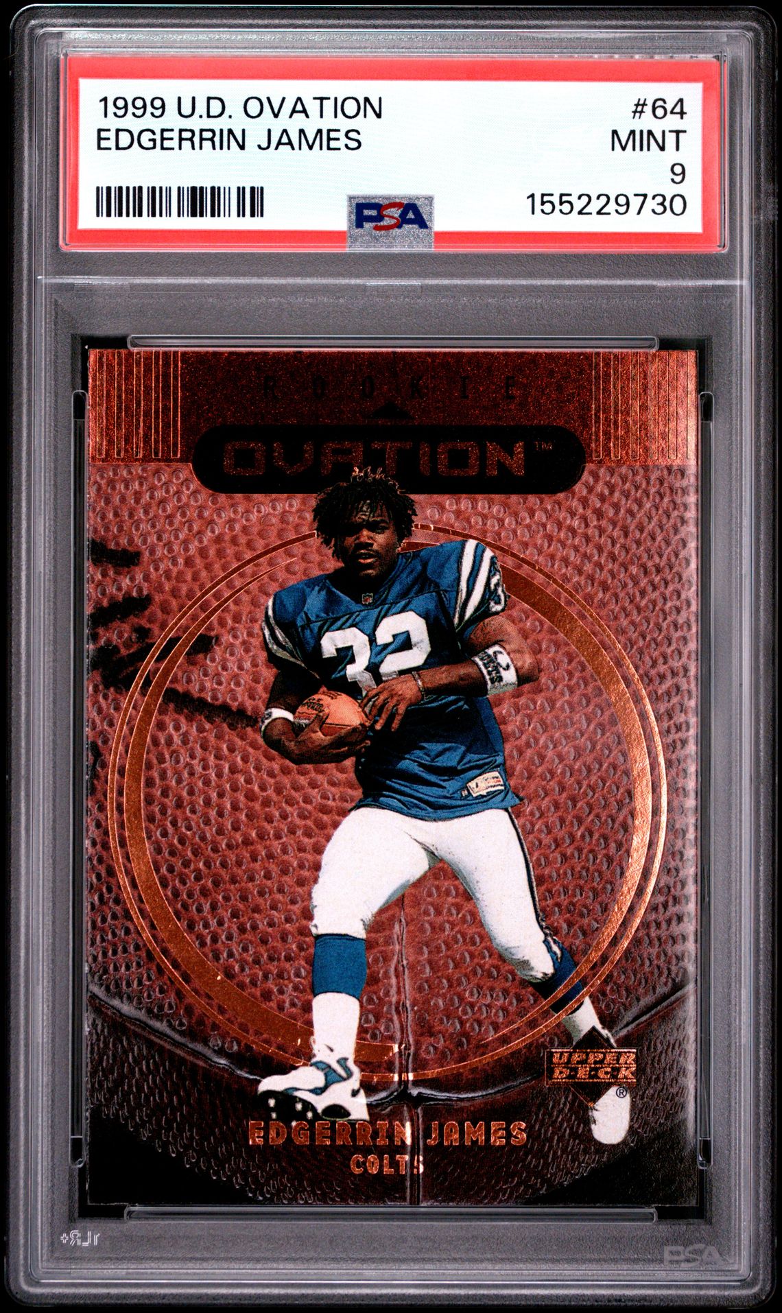1999 Upper Deck Ovation Edgerrin James #64 Mint 9 front