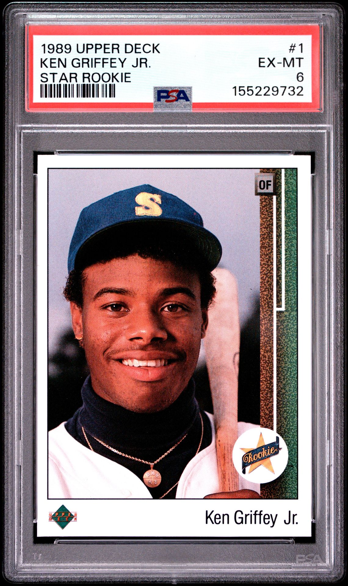 1989 Upper Deck Ken Griffey Jr. #1 (Star Rookie) Ex-Mt 6 front