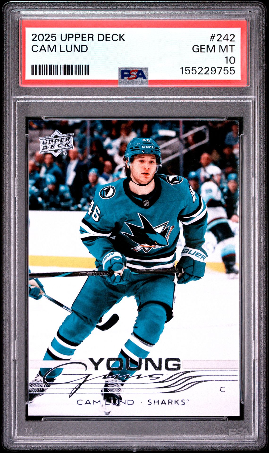 2025 Upper Deck Cam Lund #242 Gem Mt 10 front view - PSA graded GEM MT 10