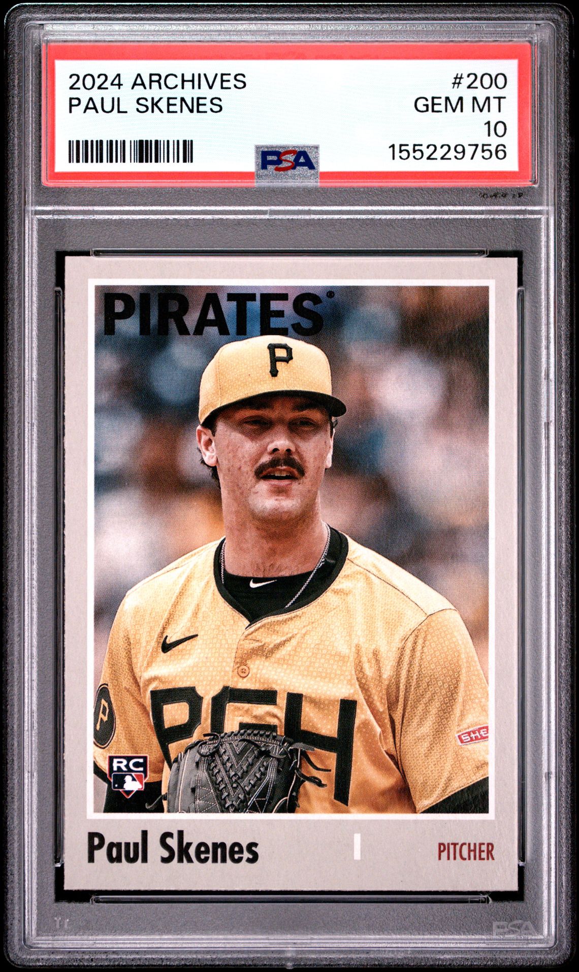 2024 TOPPS ARCHIVES PAUL SKENES  200 GEM MT 10 front