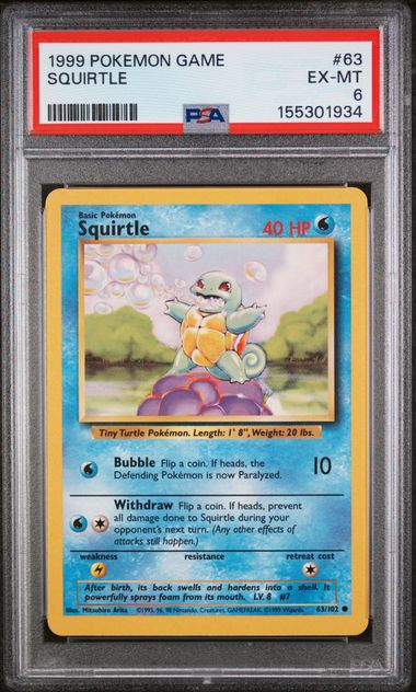 1999 Pokemon Base Set #63 Squirtle front