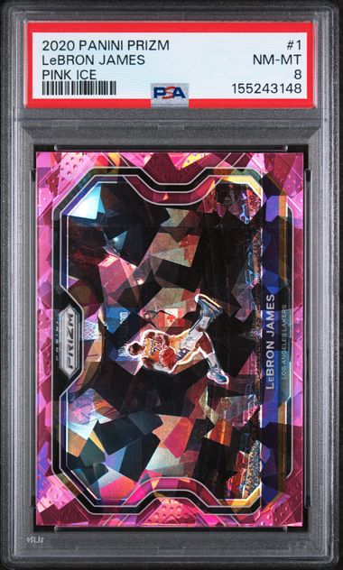 2020 Panini Prizm PINK ICE #1 LeBRON JAMES front