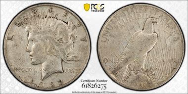 1922-D $1 VAM 1M, Obv Die Cud VF20