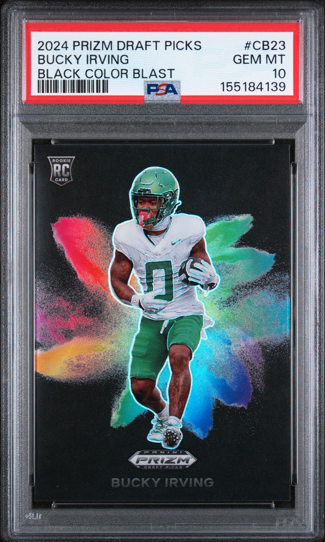 2024 Panini PANINI PRIZM DRAFT PICKS BLACK COLOR BLAST #CB23 Bucky Irving front
