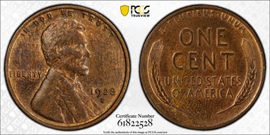1928-S 1C AU58BN