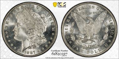 1887 $1 MS66+ 