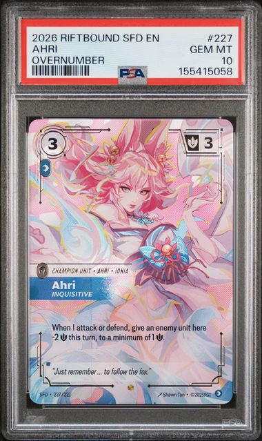 2026 RIFTBOUND: LEAGUE OF LEGENDS SFD-SPIRITFORGED OVERNUMBER #227 Ahri front