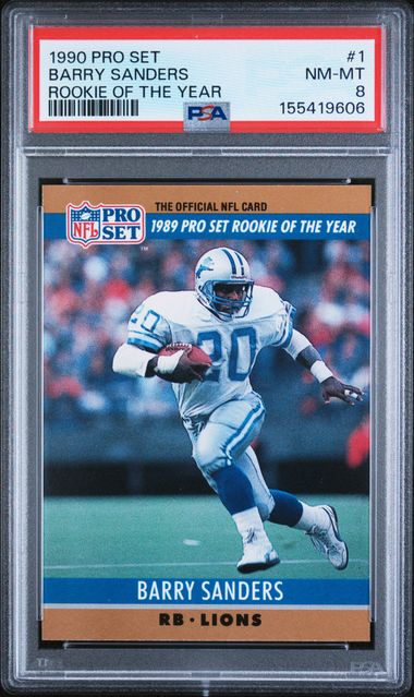 1990 Proset ROOKIE OF THE YEAR #1 Barry Sanders front