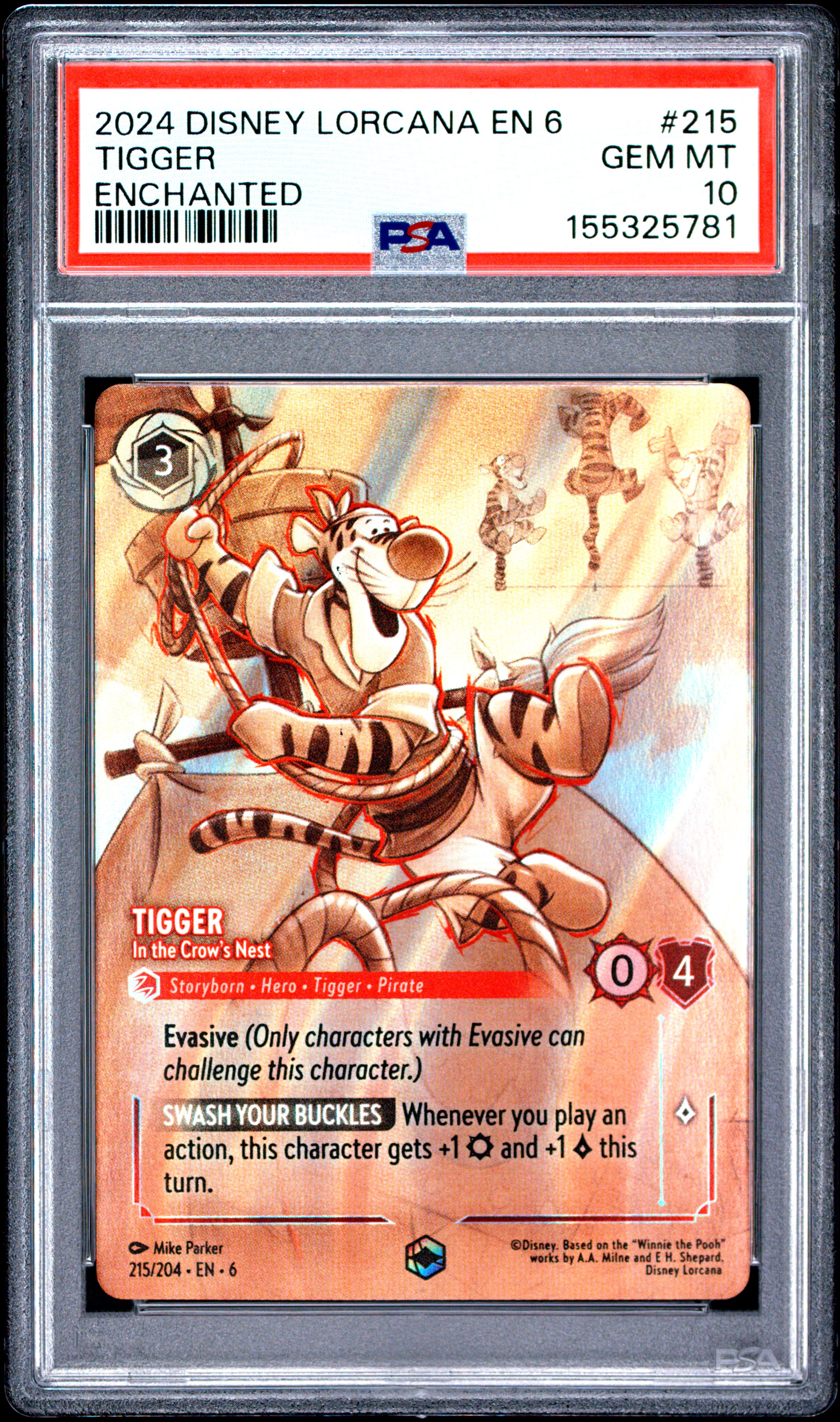 2024 #215 Tigger - in the Crow's Nest PSA 10 Disney Lorcana EN 6-Azurite Sea