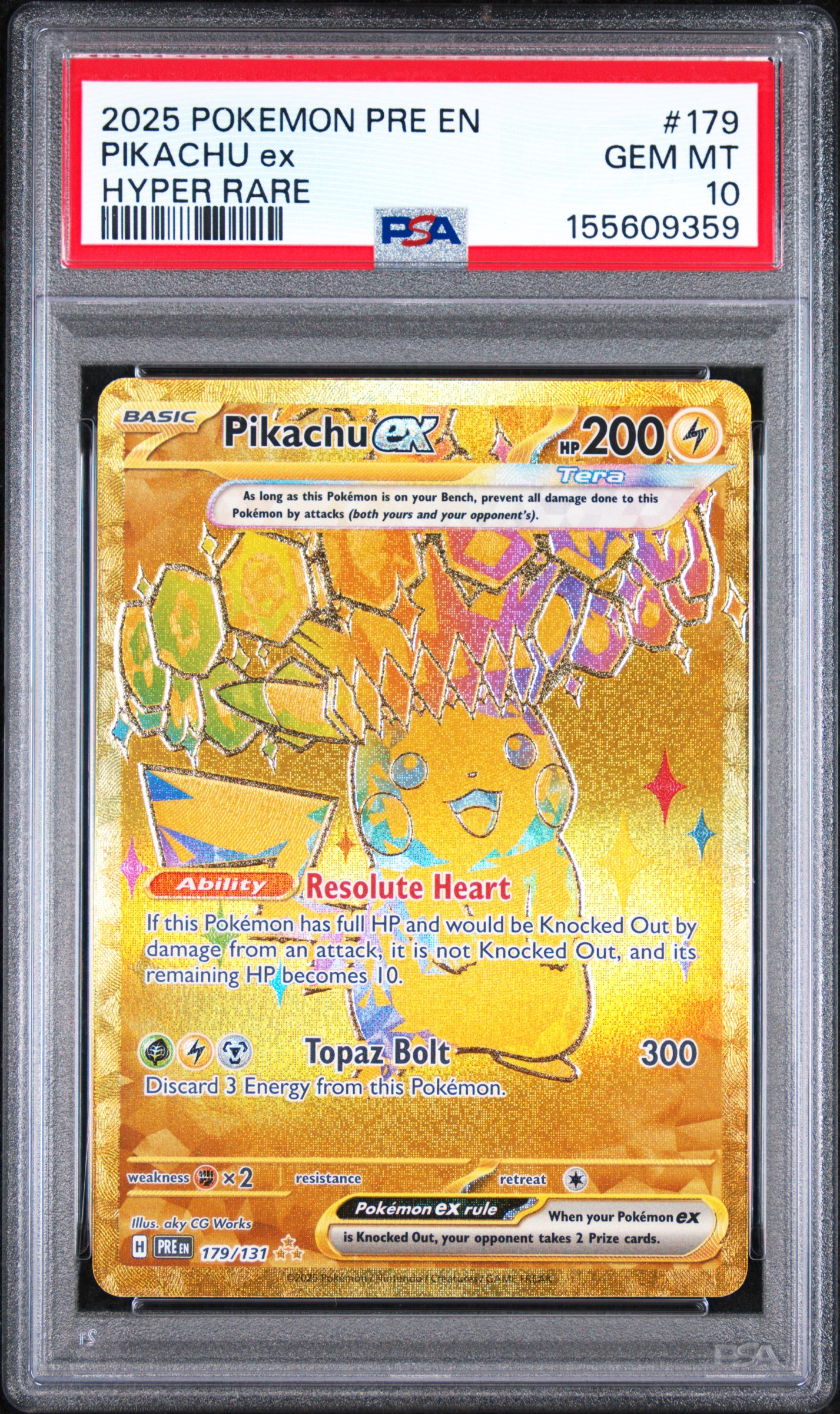 2025 #179 Pikachu EX PSA 10 Pre EN-Prismatic Evolutions