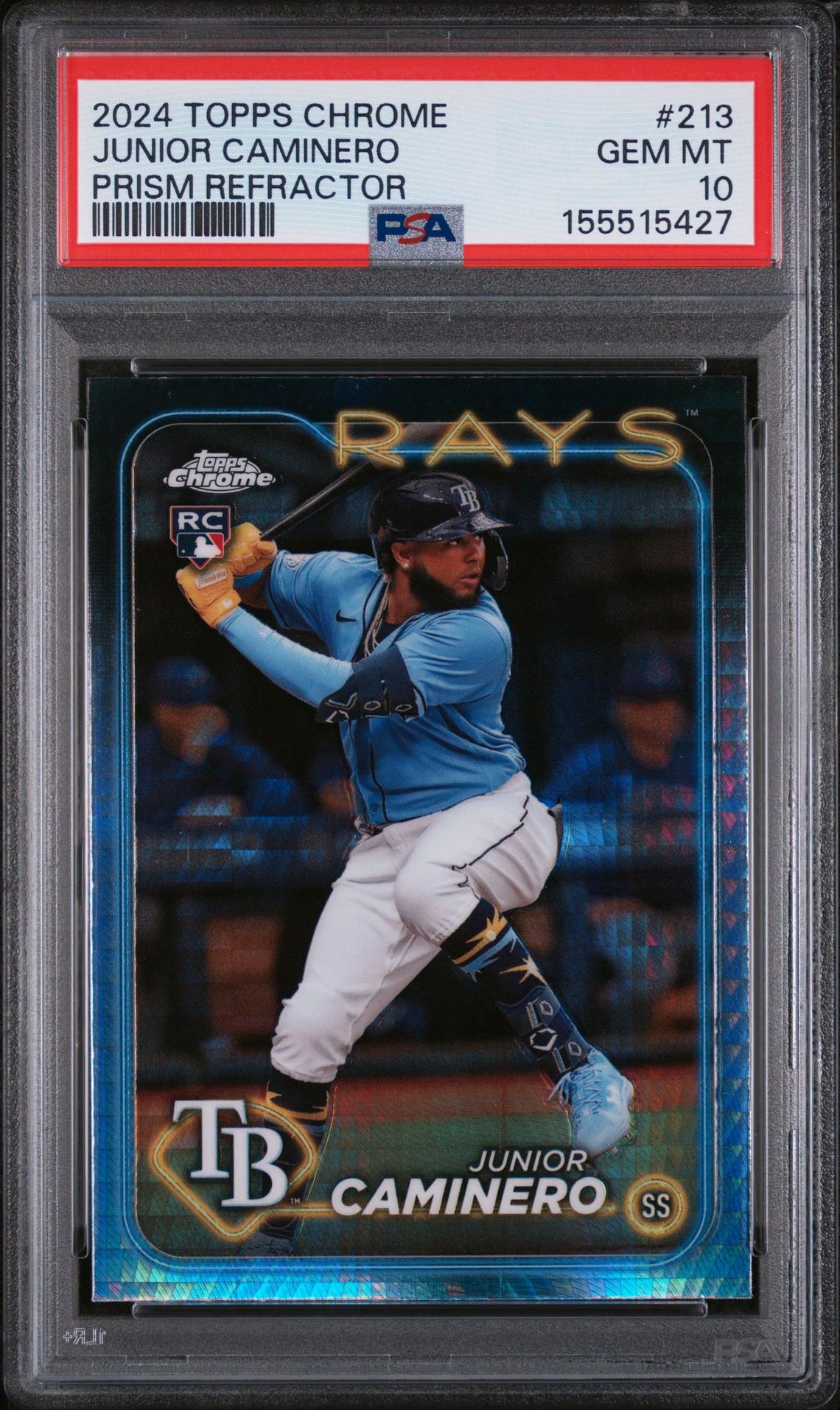 2024 Topps TOPPS CHROME Prism Refractor #213 Junior Caminero front