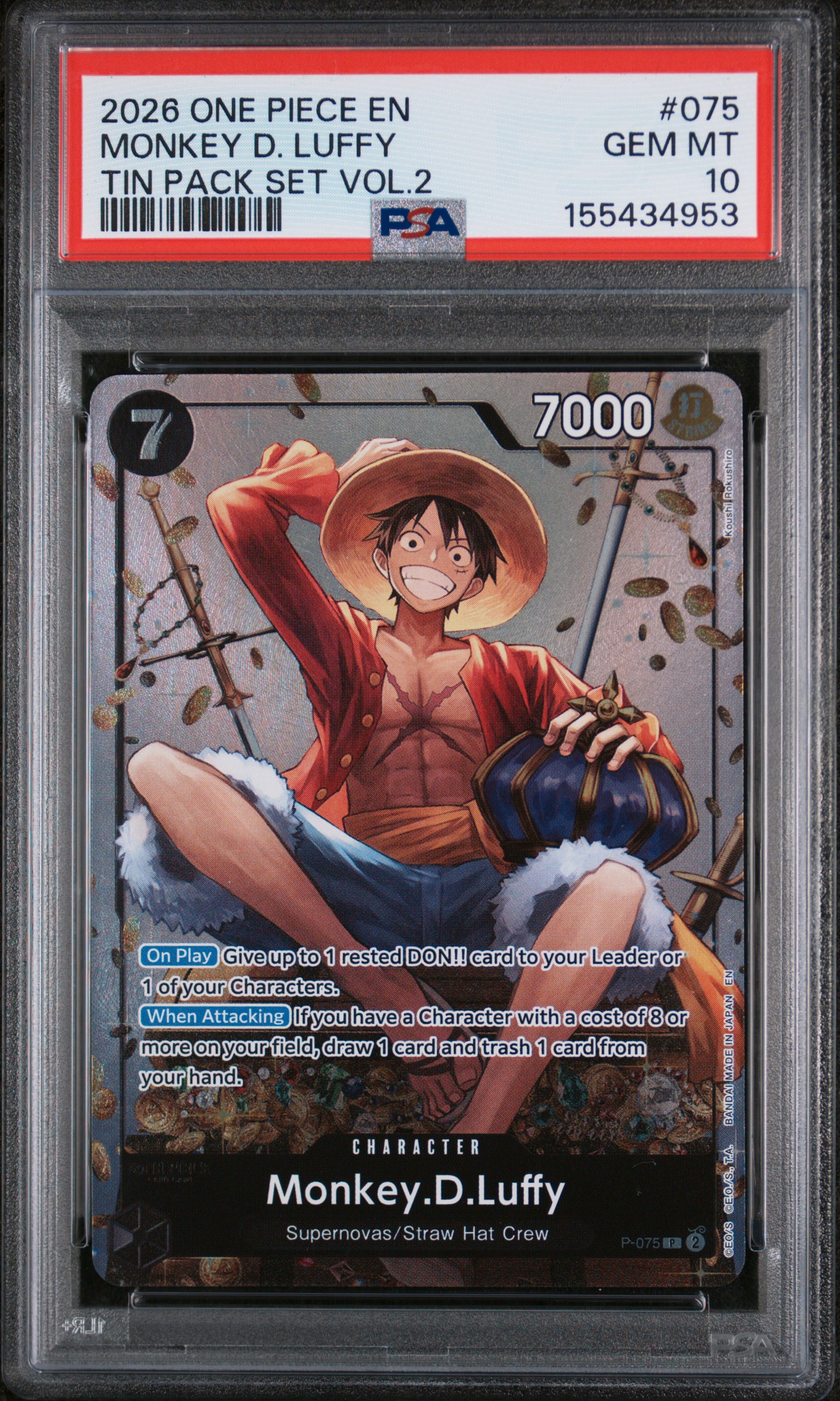 2026 #075 Monkey D. Luffy PSA 10 One Piece Promos