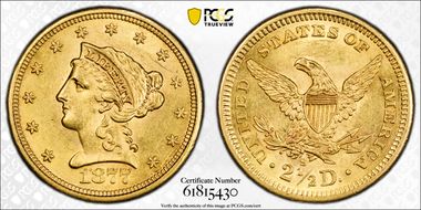 1877-S $2.50 MS62