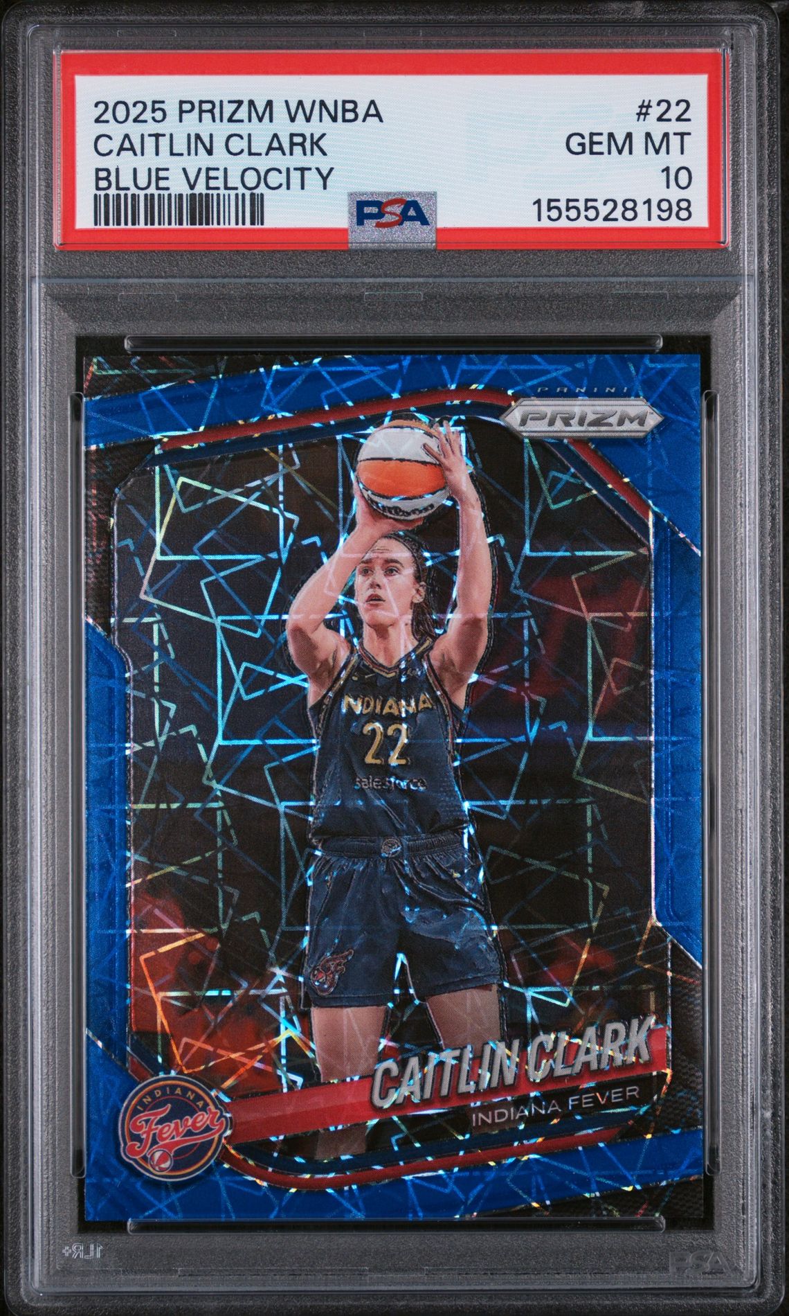 2025 Panini PANINI PRIZM WNBA BLUE VELOCITY #22 Caitlin Clark front