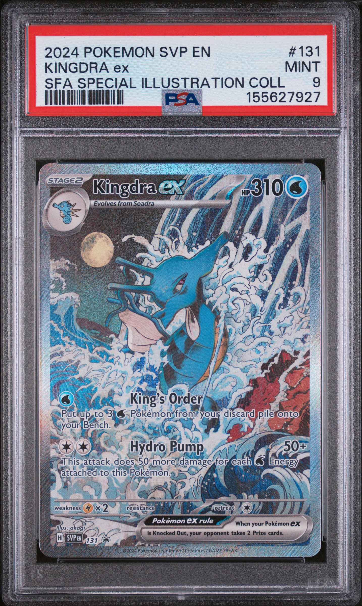 2024 #131 Kingdra EX PSA 9 Svp EN-SV Black Star Promo