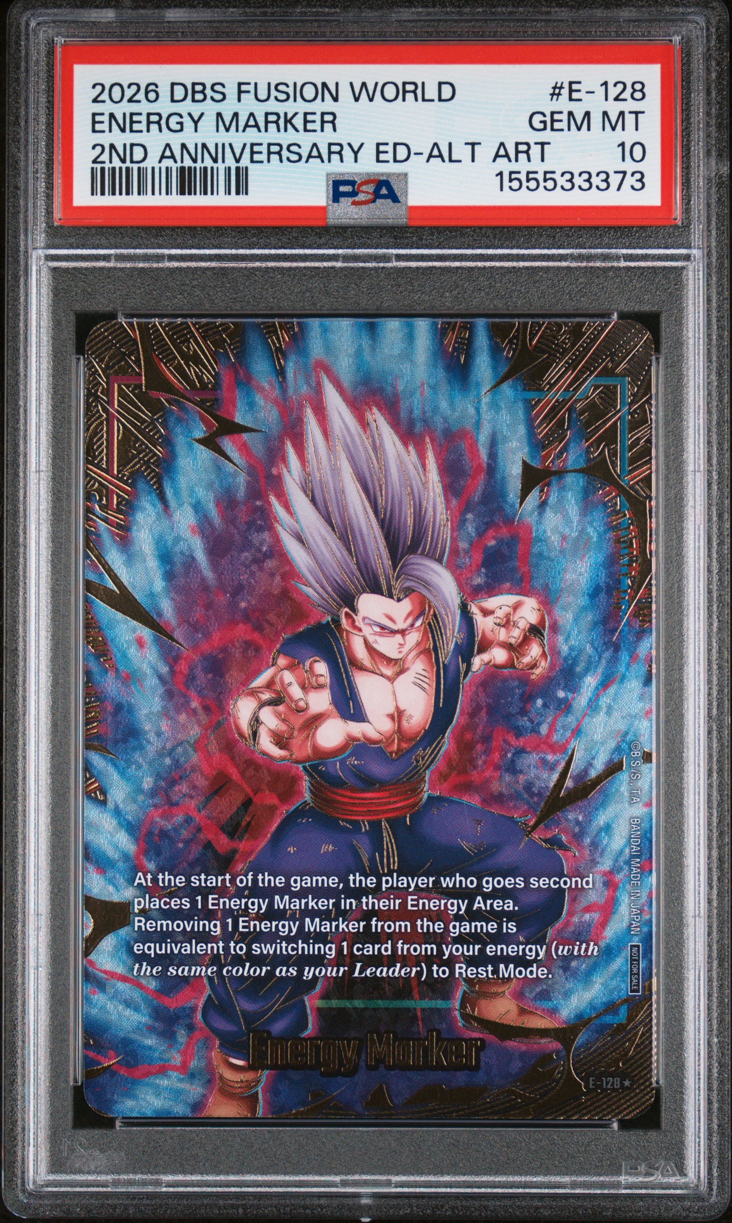 2026 #E-128 Energy Marker PSA 10 Dragon Ball Super Card Game Fusion World Energy Marker Pack 2nd Anniversary Edition