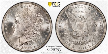 1882-O $1 VAM 7, O/O MS66