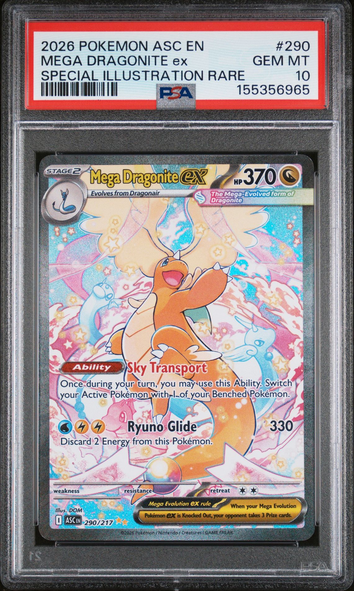 2026 Pokemon POKEMON ASC EN-ASCENDED HEROES SPECIAL ILLUSTRATION RARE #290 Mega Dragonite Ex front