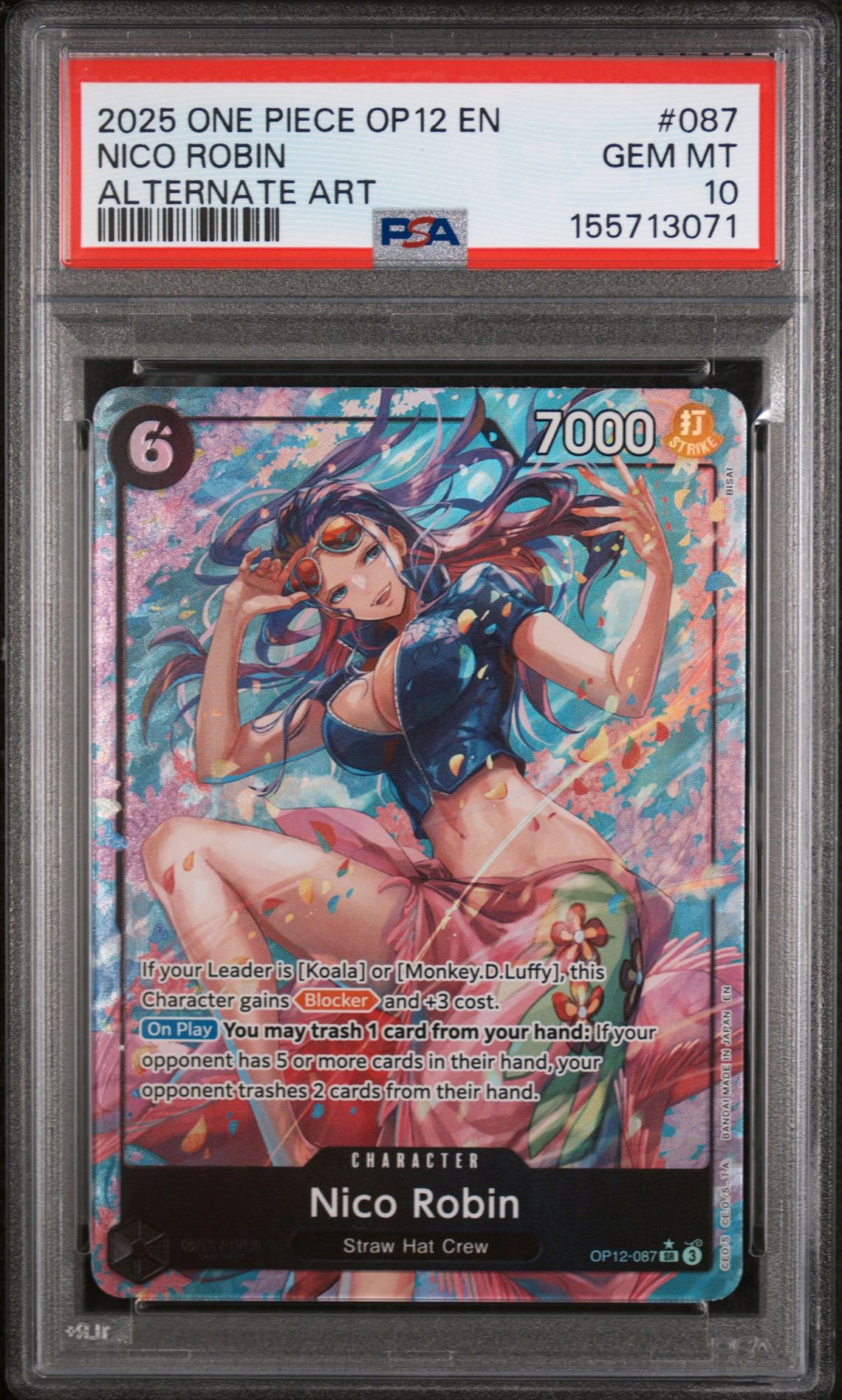 2025 One Piece ONE PIECE OP12-LEGACY OF THE MASTER ALTERNATE ART #087 Nico Robin front