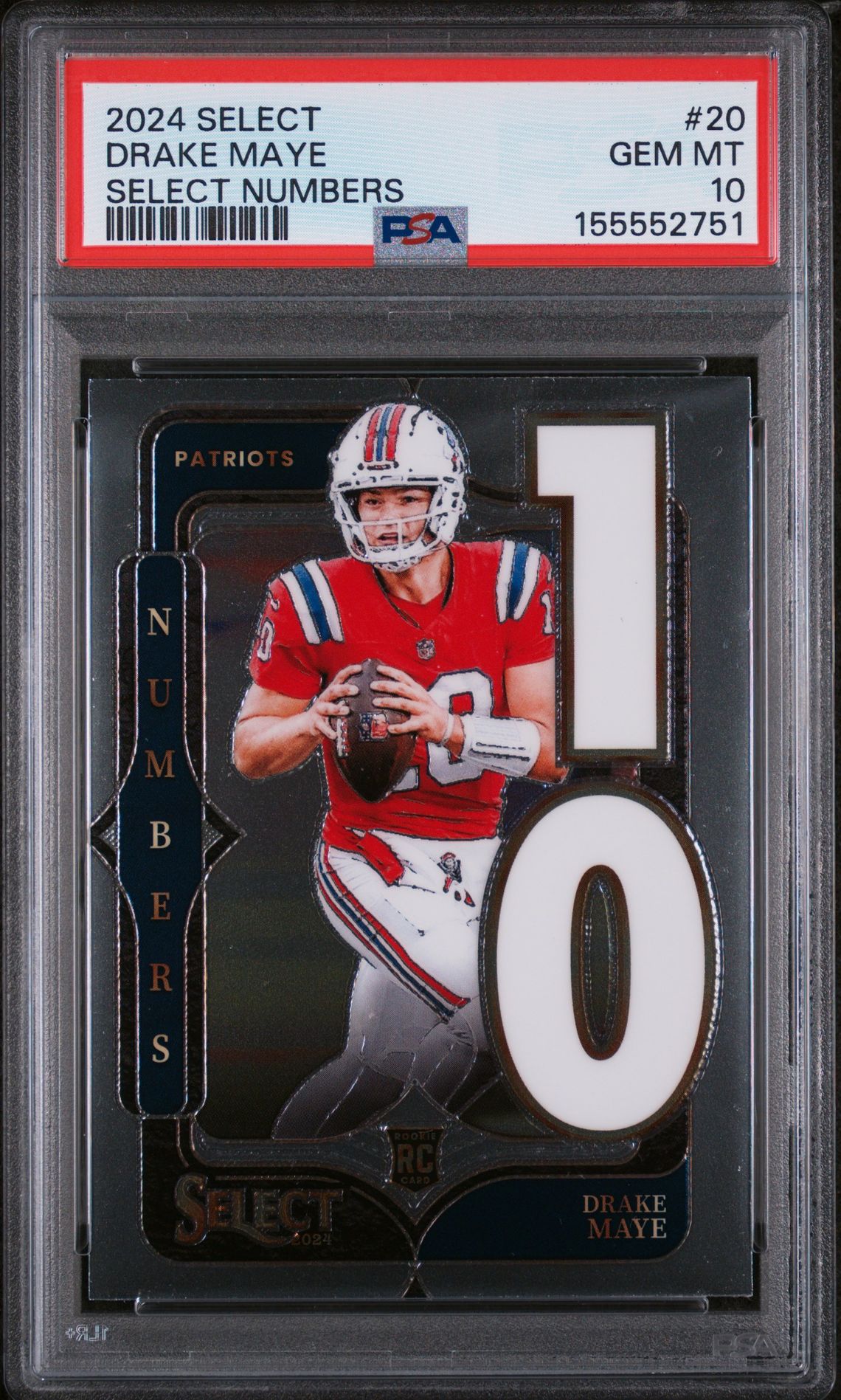 2024 Panini PANINI SELECT SELECT NUMBERS #20 Drake Maye front